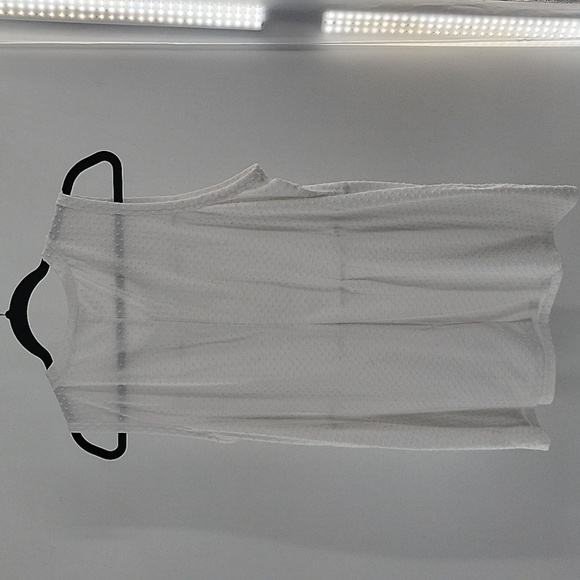 Lane Bryant White Dotted Swiss Tiered Tank Top - Picture 7 of 11